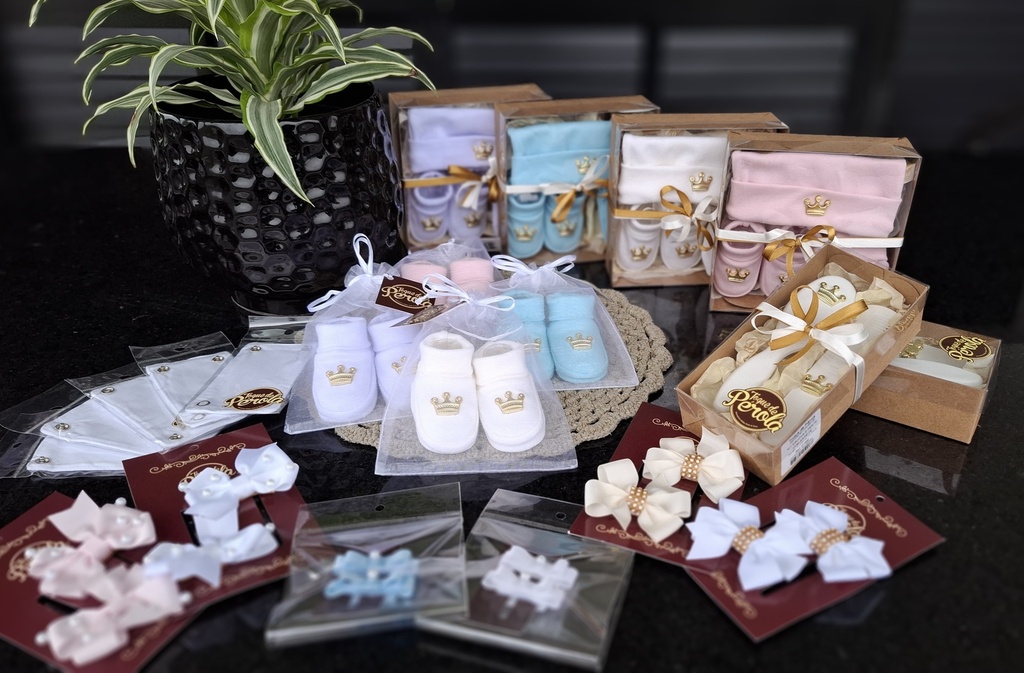 Kit Recém-nascido - Sapatinho-Touca-Luva